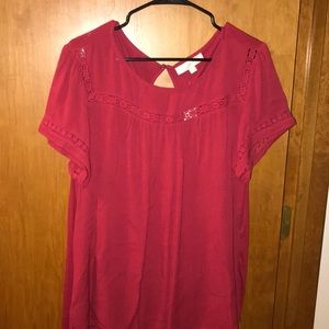 LOFT Maroon Boho Blouse